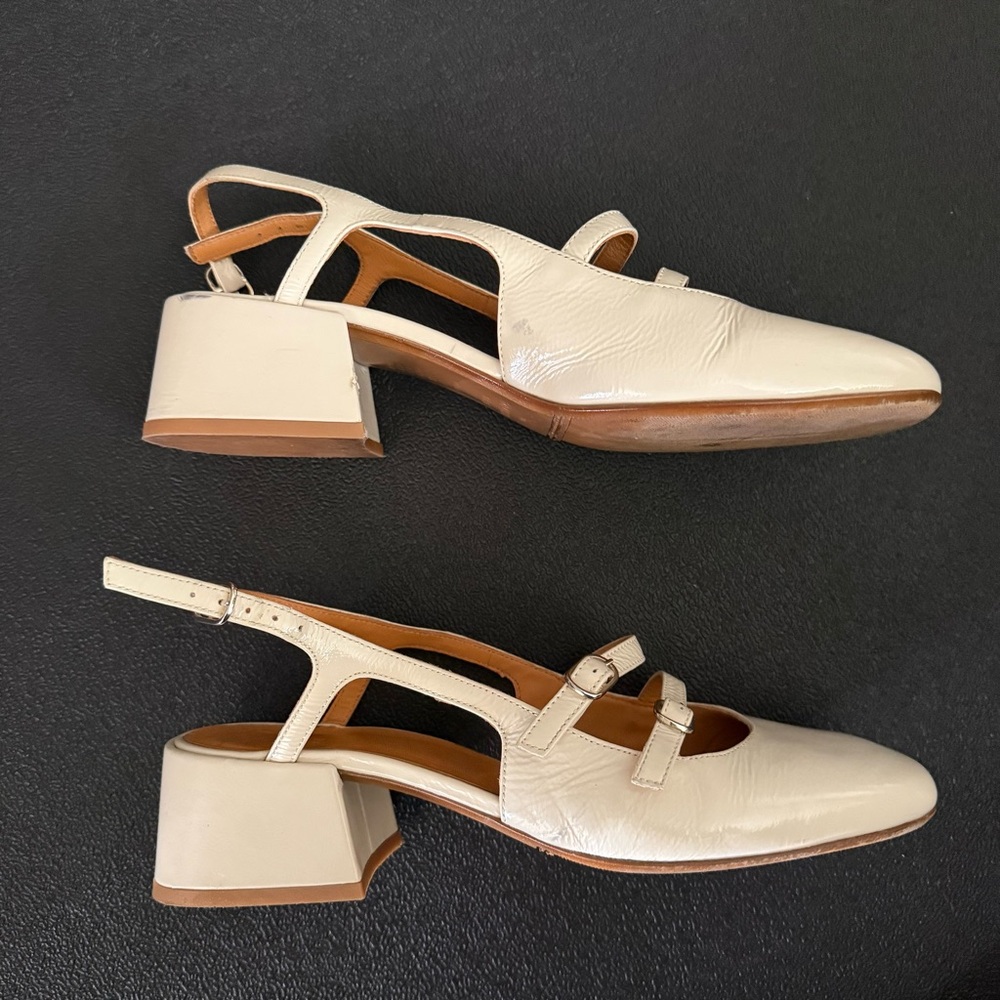 Sezane Paula Babies Shoes Cream Patent leather size 38 7.5 - Picture 11 of 12